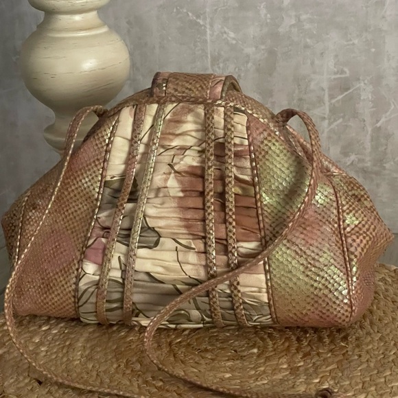 VTG Sharif Python Snakeskin Iridescent/Shimmering Framed Shoulder HandBag/Purse - Picture 11 of 12